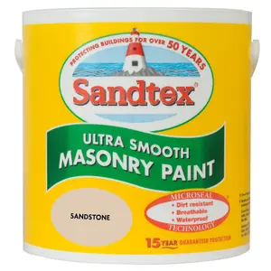 Sandtex Ultra smooth Sandstone beige Masonry paint, 2.5L