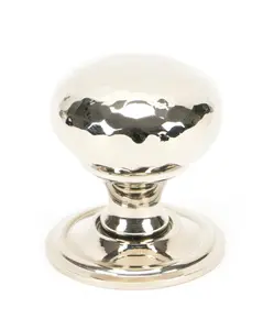 From The Anvil Polished Nickel Hammered Mushroom Cabinet Knob 32mm