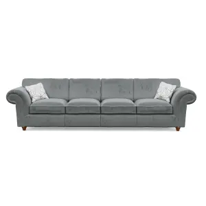 Windsor 4 Seater Granite Sofa - Brown Feet