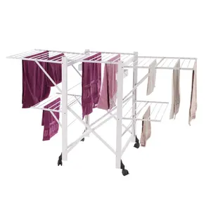 Millwright Wood Foldable Freestanding Drying Rack White