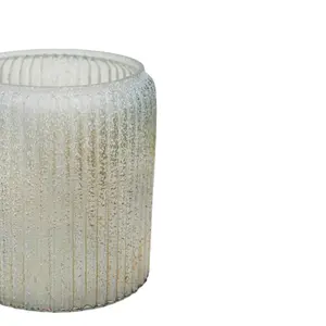 Verre Frosted Ribbed Glass Gold Planter H18Cm W21Cm