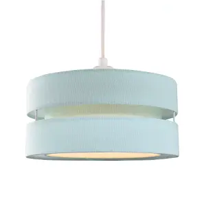 Contemporary Quality Duck Egg Linen Fabric Triple Tier Ceiling Pendant Shade