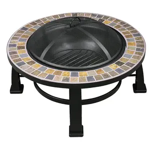 30 Inch Traditional Outdoor Fire Pit Set with Cover - Durable Wood Burner Heater