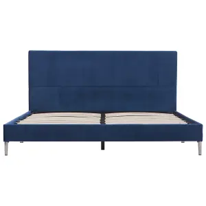 Berkfield Bed Frame Blue Fabric 150x200 cm 5FT King Size