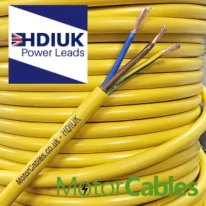 HDIUK 4mm Arctic Grade Cable 3183AG4 3-Core Coil (30 Metres, Yellow)