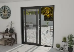 Green & Taylor Black Aluminium External Sliding Doors - LH Sliding / RH Fixed - 1790 x 2090mm (WxH)