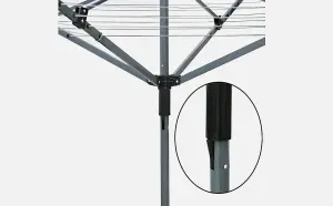 4 Arm 45M Powder Coated Rotary Airer With Ground Spike & Cover