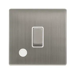 Stainless Steel Screwless Plate 1 Gang 20A Ingot DP Switch With Flex - White Trim - SE Home