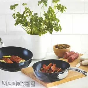 Black Diamond Chef 2 Piece Induction Frying Pan Egg Fry Non Stick Cooking Set