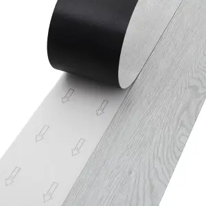 Set of 36 Grey Waterproof Wood Grain Self Adhesive PVC Laminate Flooring Planks, 5m² Pack