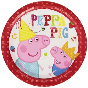 pa Pig Paper Party Plates (Pack of 8) Multicoloured (One Size)