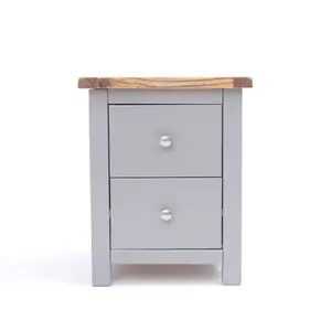 Mirano 2 Drawer Bedside Table Chrome Knob