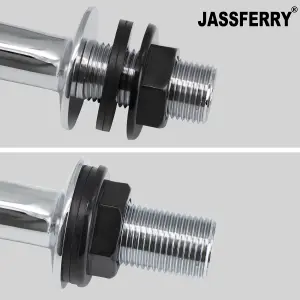 JASSFERRY Tall Pair of Basin Pillar Taps High Neck Victorian Crosshead Handle Chrome 1/2"