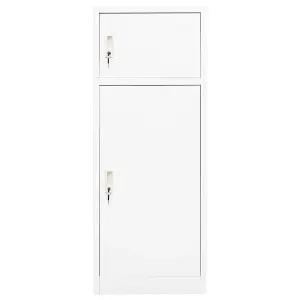 Berkfield Saddle Cabinet White 53x53x140 cm Steel