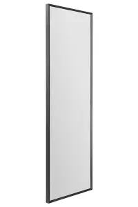 MirrorOutlet Artus - Black Aluminium Edged Wall Leaner Mirror 47" X 16" (120CM X 40CM)