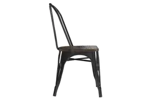 Fusion Dining Chair in Metal in Black, 2 pieces