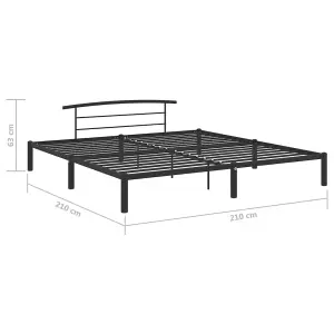 Berkfield Bed Frame Black Metal 200x200 cm