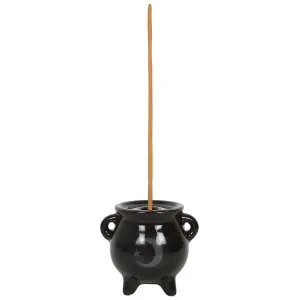 Something Different Mystical Moon Ceramic Cauldron Incense Holder Black (One Size)