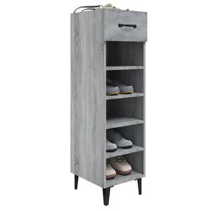 Shoe Cabinet Grey Sonoma 30x35x105 cm Engineered Wood