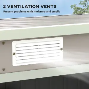 Outsunny 7 x 4ft Metal Garden Storage Shed w/ Double Door & Ventilation Grey