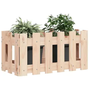 Berkfield Garden Planter with Fence Design 60x30x30 cm Solid Wood Pine