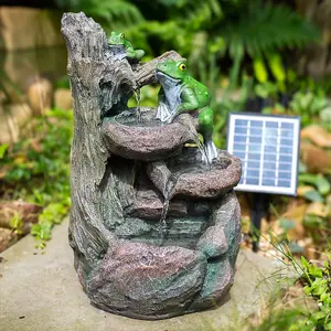 Easy Fountain Frog Pools Natural Self-contained solar water fountain  - L 24 cm x W 42 cm x H 48 cm