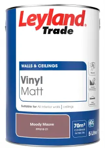 Leyland Trade Vinyl Matt Walls & Ceilings Emulsion Paint Moody Mauve (PPG18-21) 5L