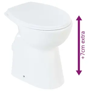 Berkfield High Rimless Toilet Soft Close 7 cm Higher Ceramic White