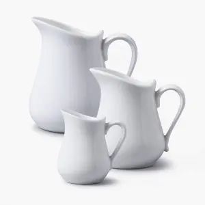 WM Bartleet & Sons Porcelain Traditional Milk Jugs, Set of 3