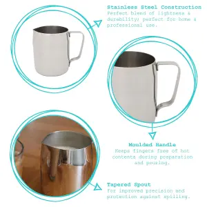 Argon Tableware Stainless Steel Milk Jug - 410ml