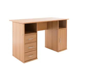 Maryland Desk with 3 Drawers and 1 Door Beech