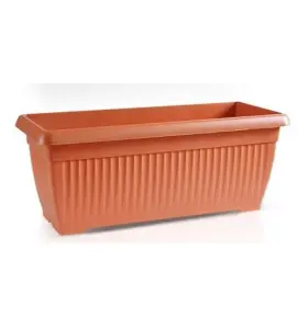 Balcony box Trough Plant Pot Plastic Bel Garden Patio Planter Terracotta 60cm