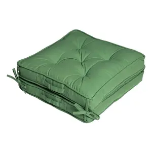 Homescapes Forest Green Cotton Travel Support Booster Cushion