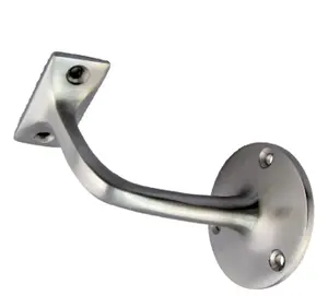 2 Satin Handrail Bannister Support Stair Rail Bracket