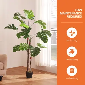 155cm H Artificial Monstera Deliciosa Tree in Pot Decoration for Living Room