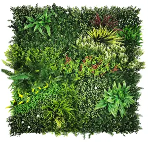 Artificial Plant Flower Living Wall Panels Realistic - Lush Lonsdale - Indoor / Outdoor - 1m x 1m - Home, Garden, Office