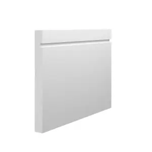 Skirting World Grooved 1 Square MDF Skirting Board - 195mm x 15mm x 4200mm, Primed, No Rebate