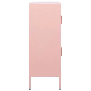 Berkfield Storage Cabinet Pink 80x35x101.5 cm Steel