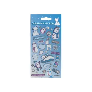 Snowtime Christmas Stickers Blue/White (One Size)