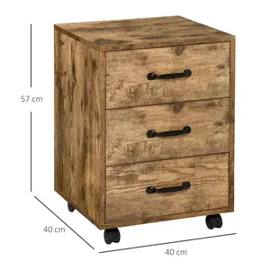 Erve 40cm Wide 3 -Drawer Mobile File Cabinet