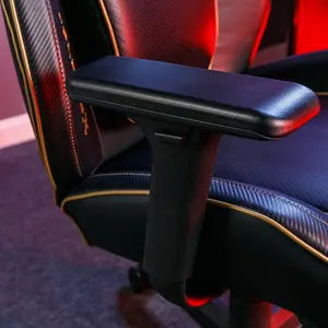 X-Rocker Drogon PC Office Gaming Chair, Ergonomic Computer Desk Chair, Faux Leather with Lumbar Support - BLACK / GOLD