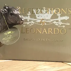 Bull figurine from the Leonardo Reflections Bronzed range, gift boxed.