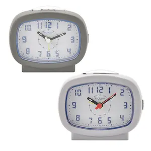 Analogue Quartz Movement / Crystal Alarm Tabletop Clock in White