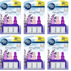 Febreze Ambi Pur 3Volution Plug In Refill Lavender, 20 ml (Pack of 6)