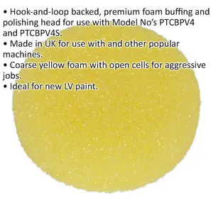 High-Performance Buffing and Polishing Foam Head - Coarse Yellow 80mm x 25mm