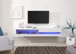 GFW Galicia 180cm Wall TV Unit with LED White