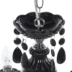 6 Light Acrylic Chandelier Black KALANG L