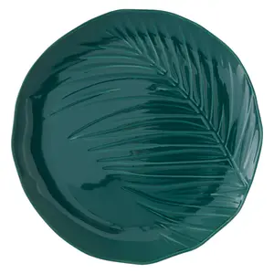 Maison by Premier Bali Dark Green Dinner Plate