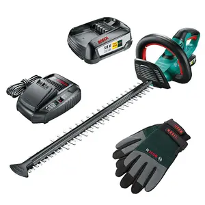 Bosch Hedgecut 18V-55 Cordless Hedge Cutter Garden Trimmer + Battery + Gloves