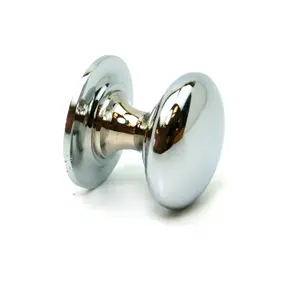 Oakcrafts - Chrome on Solid Brass Heavy Cabinet Knob - 35mm Diameter - Pack of 2